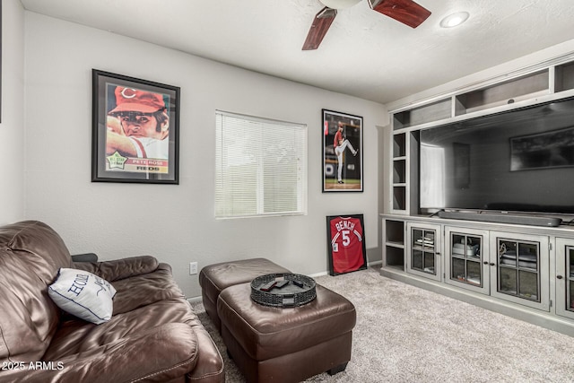 3358 W Sandra Ter, Phoenix, AZ 85053 - carpeted living room with ceiling fan