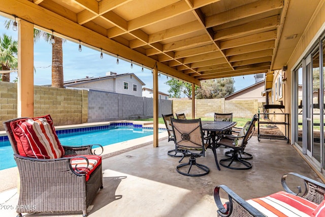 3358 W Sandra Ter, Phoenix, AZ 85053 - fenced backyard with a patio area and outdoor dining area