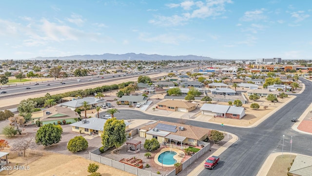 aerial view featuring a mountain view