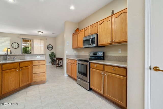 kitchen with appliances with stainless steel finishes and sink