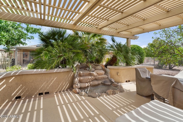 view of patio with a pergola