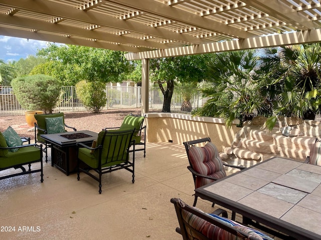 view of patio with a pergola