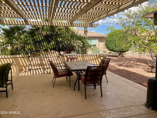 view of patio / terrace featuring a pergola