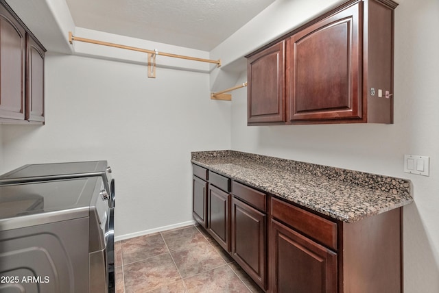 5917 N 133rd Ave, Litchfield Park, AZ 85340 - clothes washing area with light tile patterned floors, cabinet space, baseboards, and separate washer and dryer