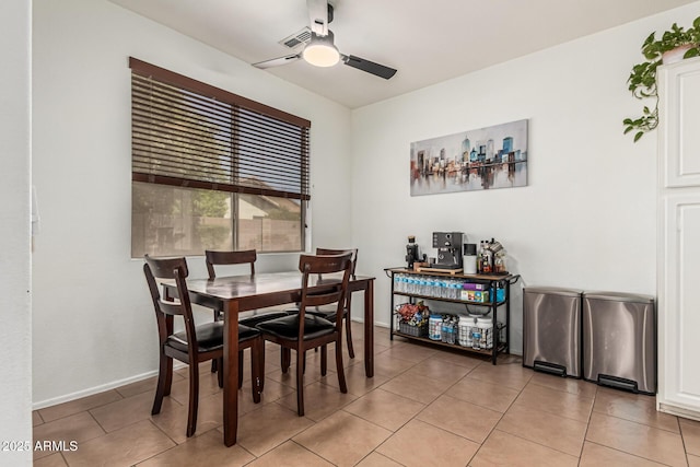 609 S 122nd Dr, Avondale, AZ 85323 - dining space featuring a ceiling fan and light tile patterned flooring