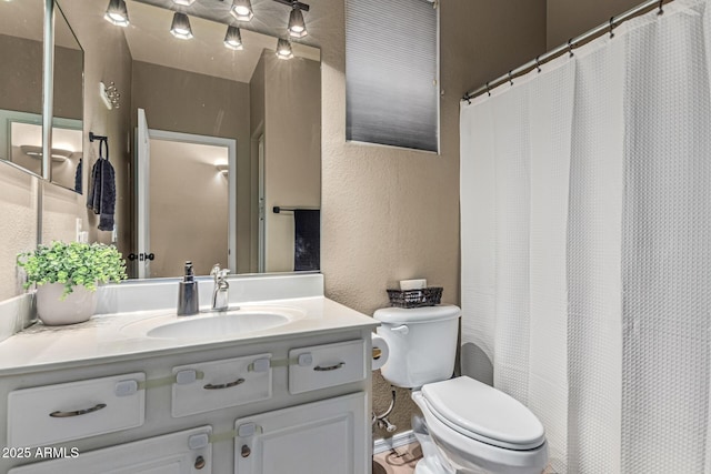 609 S 122nd Dr, Avondale, AZ 85323 - full bathroom with a textured wall, vanity, and a shower with curtain