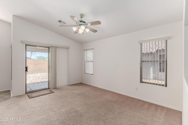 14936 W Maui Ln, Surprise, AZ 85379 - carpeted empty room with vaulted ceiling and ceiling fan