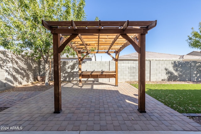 view of patio / terrace with a pergola