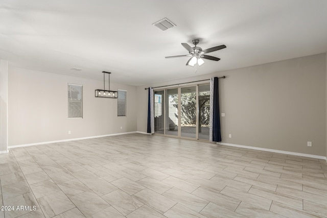 empty room with ceiling fan