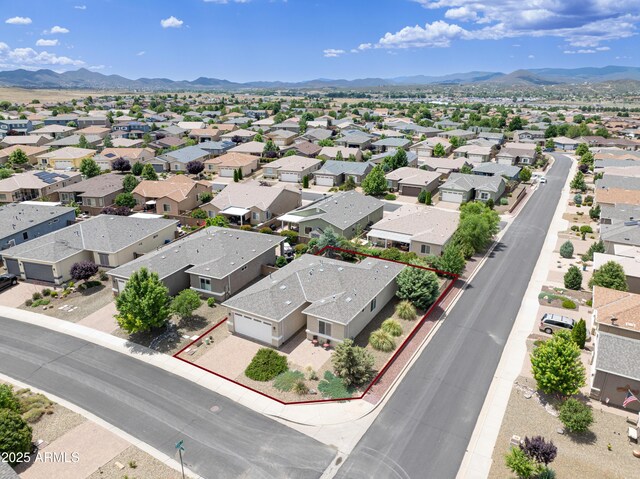 12935 E Ramos St, Dewey, AZ 86327 - aerial view of residential area with property boundaries highlighted and mountains