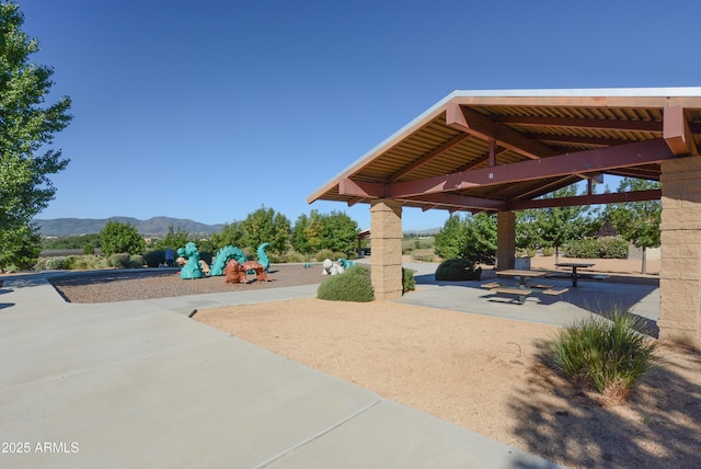 12935 E Ramos St, Dewey, AZ 86327 - view of patio featuring a gazebo and a mountain view