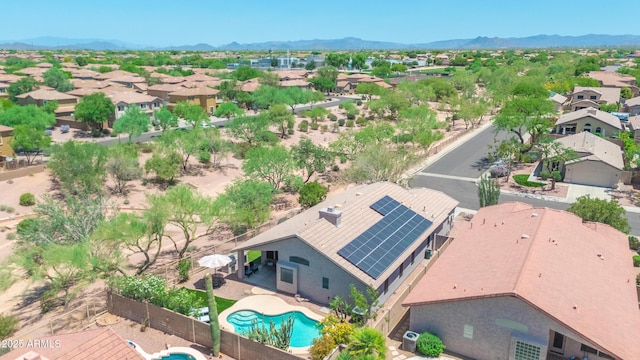4301 E Abraham Ln, Phoenix, AZ 85050 - aerial perspective of suburban area featuring a pool and a mountainous background