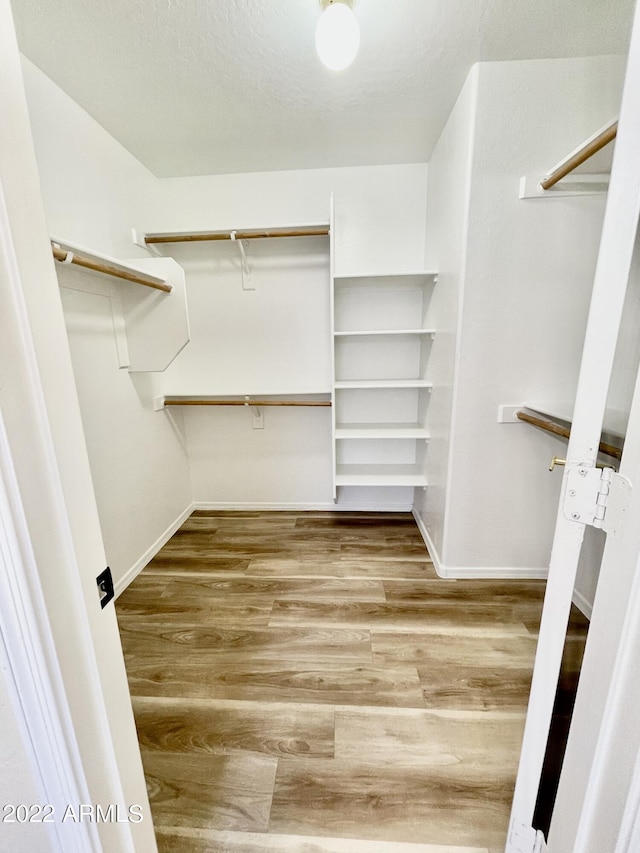 spacious closet with hardwood / wood-style floors