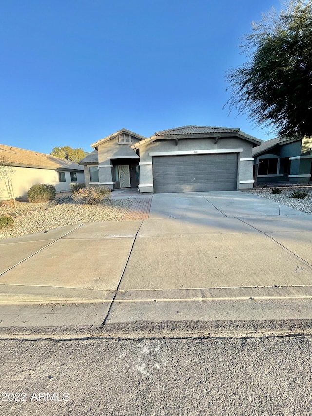 view of front of house with a garage