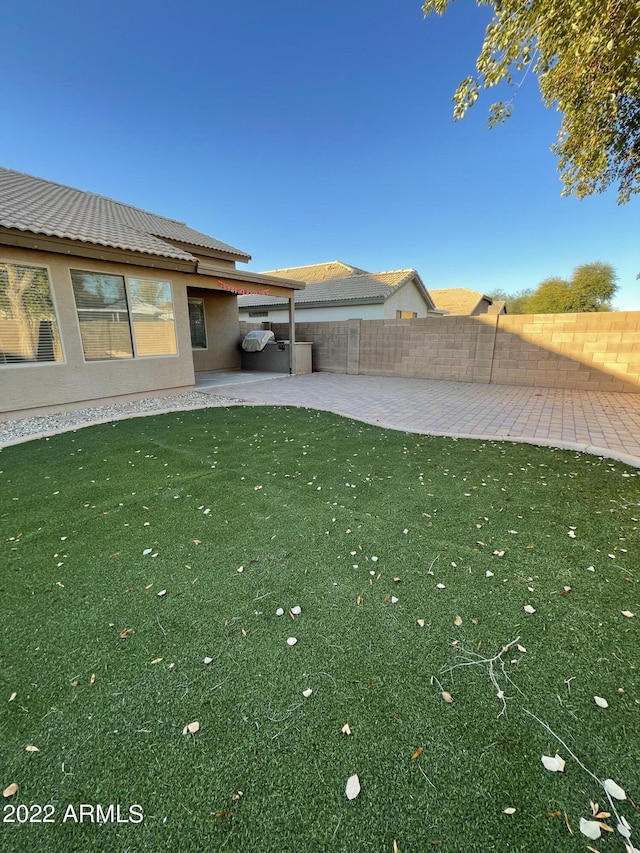 view of yard featuring a patio