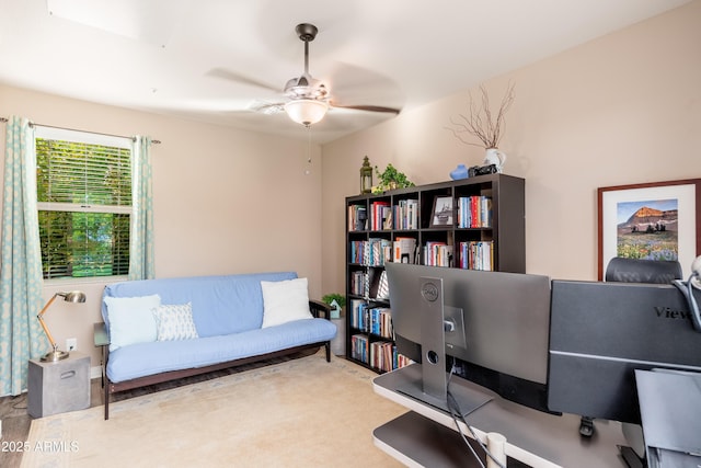 office featuring ceiling fan