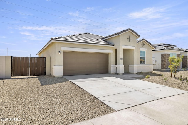 view of front facade with a garage