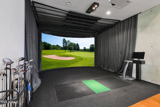 interior space featuring golf simulator