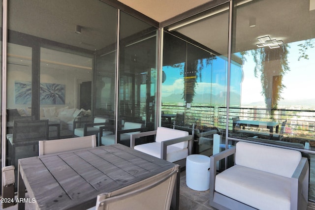 view of patio / terrace with a balcony