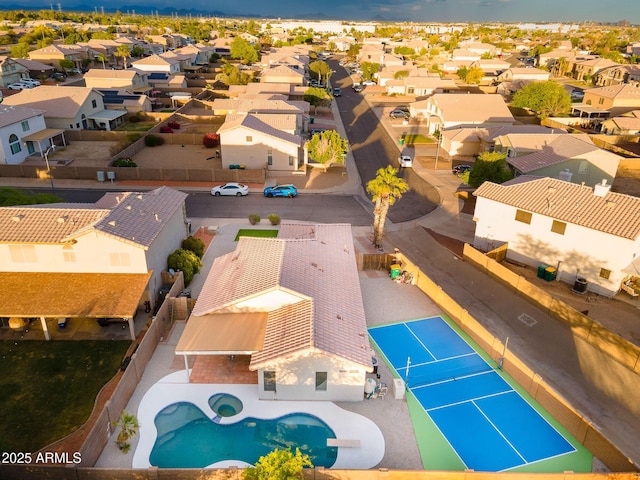 drone / aerial view featuring a residential view