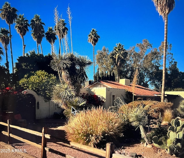 view of yard with fence