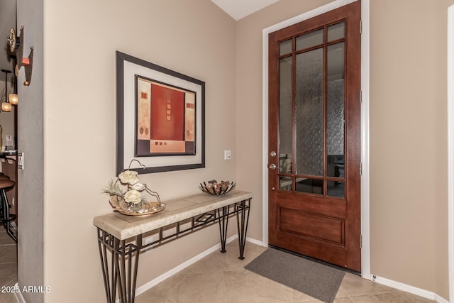 view of tiled entrance foyer