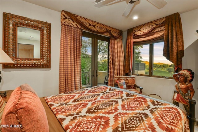 7710 E Golden Eagle Cir, Gold Canyon, AZ 85118 - bedroom featuring recessed lighting and ceiling fan