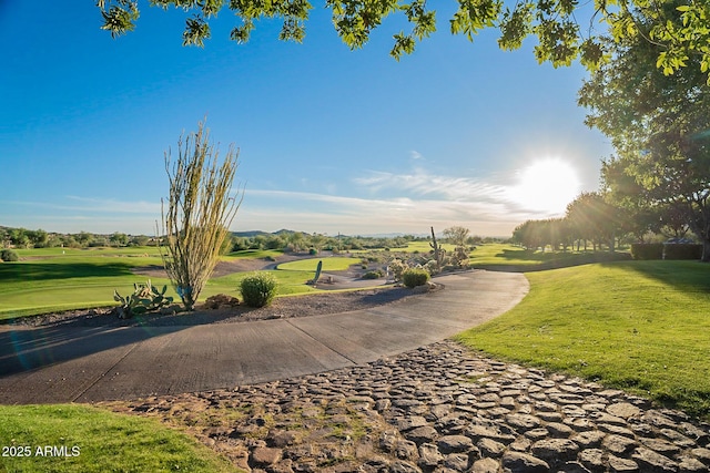 7710 E Golden Eagle Cir, Gold Canyon, AZ 85118 - view of property's community featuring a lawn and view of golf course