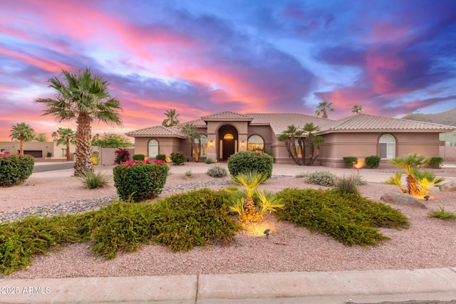 3733 E Kachina Dr, Phoenix, AZ 85044 - view of front of home with stucco siding and a tiled roof