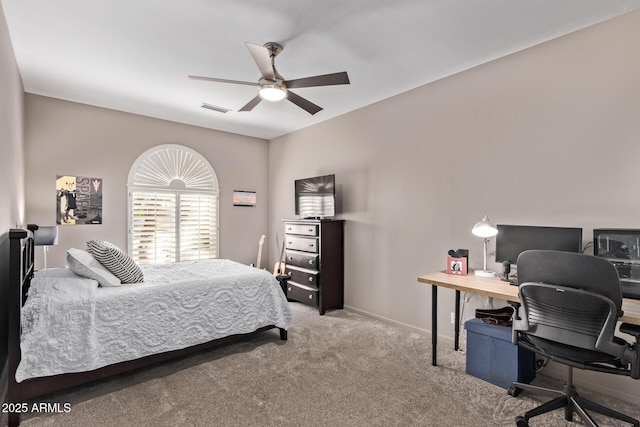 3733 E Kachina Dr, Phoenix, AZ 85044 - bedroom with a desk, carpet flooring, baseboards, and ceiling fan