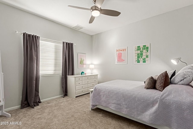 3733 E Kachina Dr, Phoenix, AZ 85044 - bedroom featuring light colored carpet, ceiling fan, and baseboards