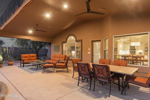 3733 E Kachina Dr, Phoenix, AZ 85044 - view of patio featuring an outdoor hangout area, ceiling fan, and outdoor dining area