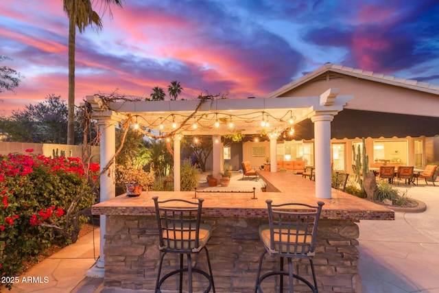 3733 E Kachina Dr, Phoenix, AZ 85044 - patio terrace at dusk with a patio area