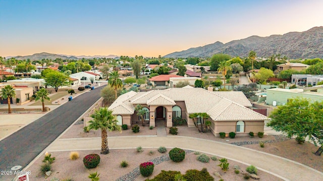 3733 E Kachina Dr, Phoenix, AZ 85044 - aerial view at dusk of a mountain view