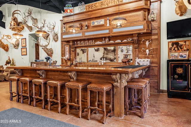 51238 N Pinal Ranch Rd, Miami, AZ 85539 - bar featuring indoor wet bar and decorative light fixtures