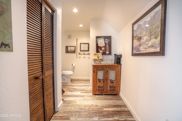 51238 N Pinal Ranch Rd, Miami, AZ 85539 - hallway with recessed lighting, baseboards, visible vents, and light wood finished floors