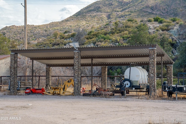 51238 N Pinal Ranch Rd, Miami, AZ 85539 - view of parking with a mountain view and a detached carport