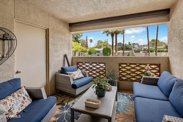 exterior space with an outdoor living space