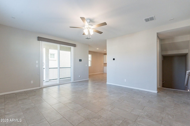 613 W Winchester Dr, Chandler, AZ 85286 - spare room featuring a ceiling fan, baseboards, light tile patterned floors, and recessed lighting