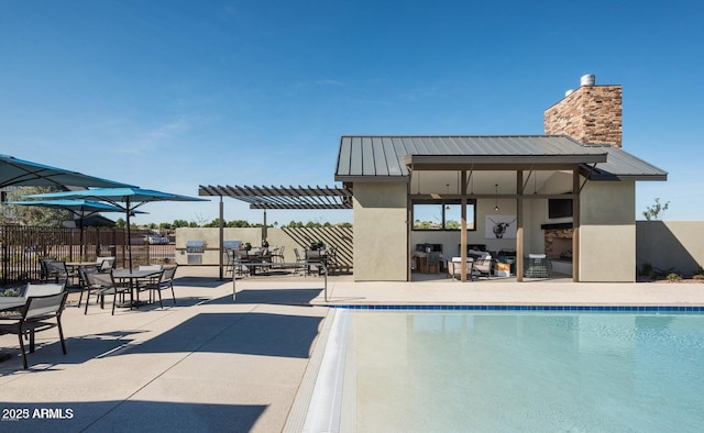 613 W Winchester Dr, Chandler, AZ 85286 - view of swimming pool featuring a patio and a pergola
