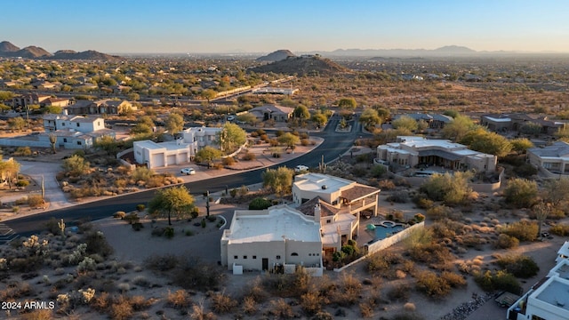 bird's eye view with a mountain view