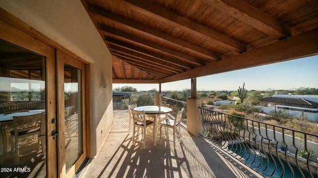 exterior space with french doors