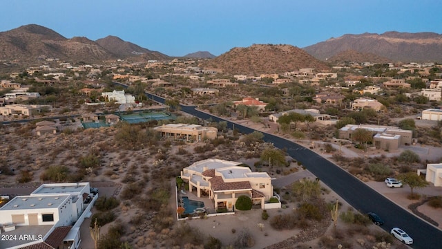 bird's eye view with a mountain view