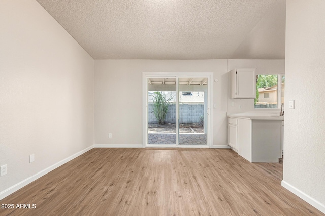 2318 N 87th Ave, Phoenix, AZ 85037 - unfurnished living room with light wood finished floors and a textured ceiling