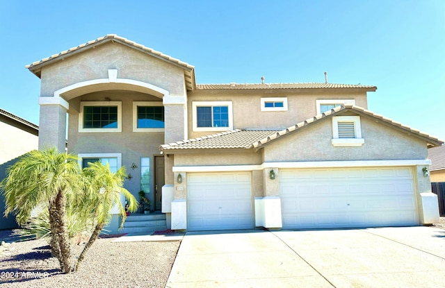 view of front of house with a garage