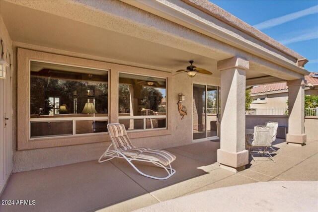 view of patio / terrace with ceiling fan