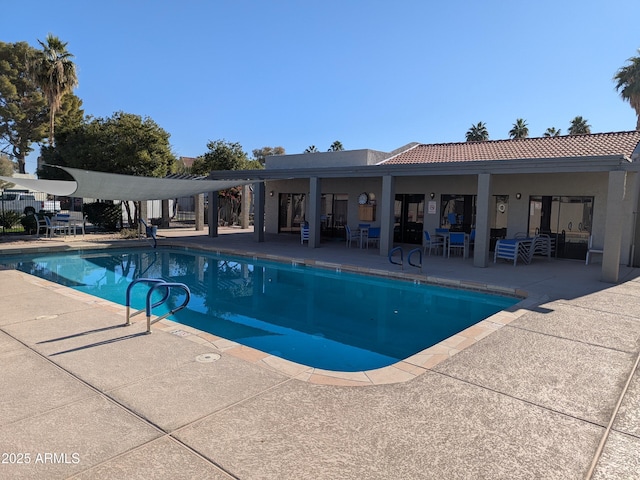 view of pool featuring a patio