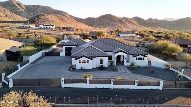 drone / aerial view with a mountain view