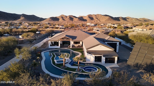 aerial view with a mountain view