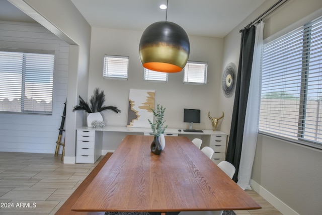 dining room featuring light hardwood / wood-style floors